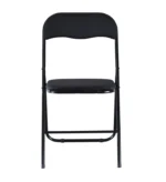 6 Pc Folding Lightweight Chair Set Portable Metal Frame PVC Velvet Ribcord Seats - Image 6