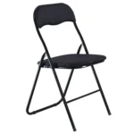 6 Pc Folding Lightweight Chair Set Portable Metal Frame PVC Velvet Ribcord Seats - Image 5