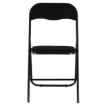 6 Pc Folding Lightweight Chair Set Portable Metal Frame PVC Velvet Ribcord Seats - Image 7