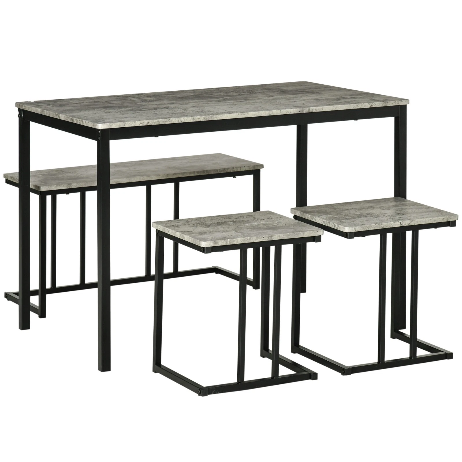 s-l1600 (27) Dining Table Set, Concrete Effect Table & Chairs for 4, Refurbished - Image 1