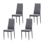 Dining Chairs Set of 4 Faux Leather Legs High Back Padded Seat Side Chair