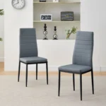 Dining Chairs Set of 4 Faux Leather Legs High Back Padded Seat Side Chair - Image 6
