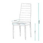 Dining Chairs Set of 4 Faux Leather Legs High Back Padded Seat Side Chair - Image 2
