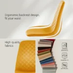 Set of 4 Yellow Velvet/Suede/PU Dining Chairs Padded Seat Metal Legs Kitchen Home - Image 7