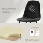 Set of 4 Black Velvet/Suede/PU Dining Chairs Padded Seat Metal Legs Kitchen Home - Image 9