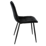 4× Dining Chairs Set Velvet Padded Seat Metal Leg Kitchen ArmChairs Office Mafog - Image 8