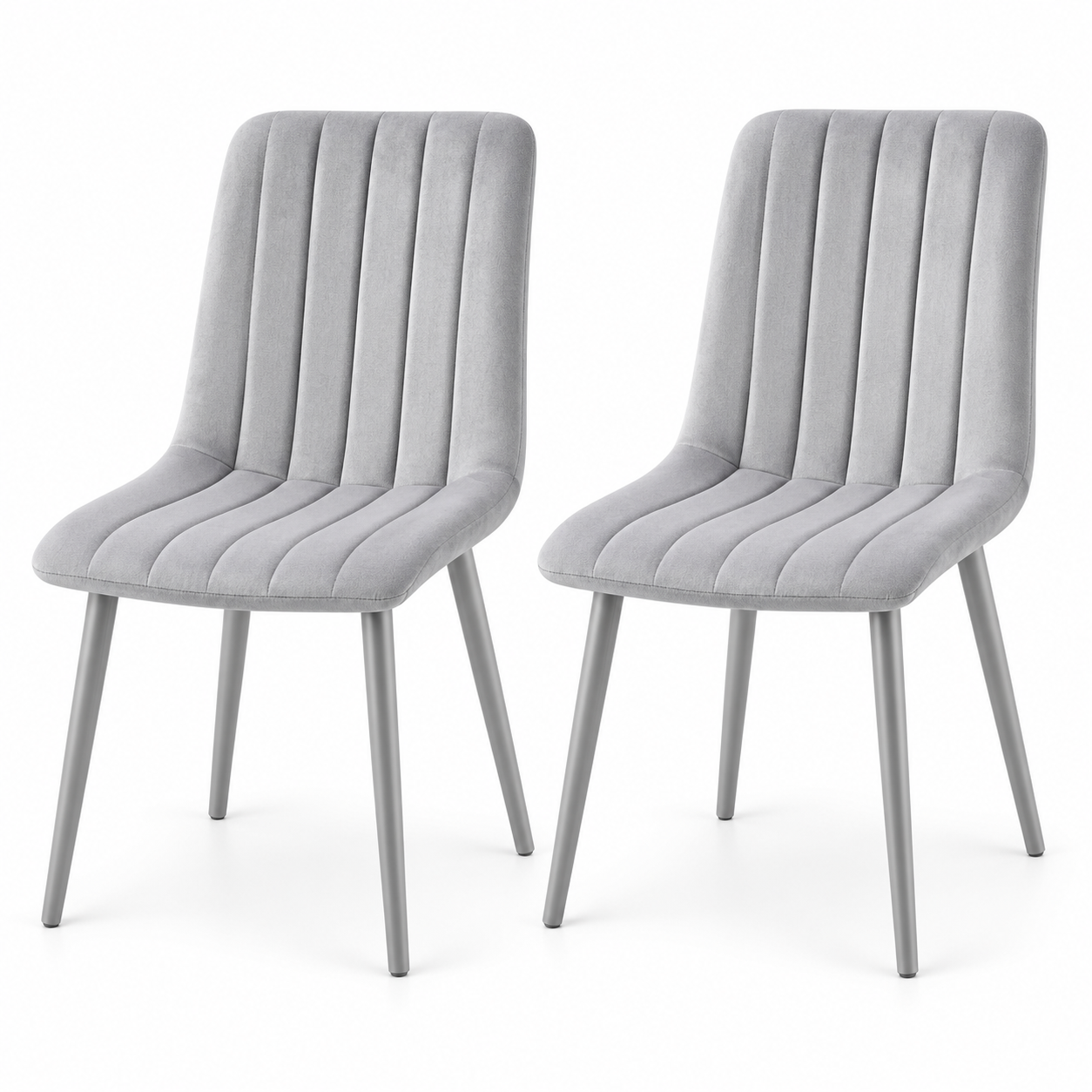 ChatGPT Image Sep 14, 2026, 04_13_22 AM Oira Homes Grey Velvet Dining Chairs Set of 2 Modern 2 Grey Kursi Chair Set Dining Room Furniture - Image 1